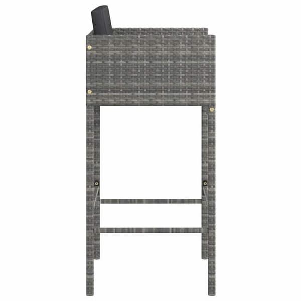 Maison Exclusive - Barstolar set om 4 med grå kuddar i flätad resin