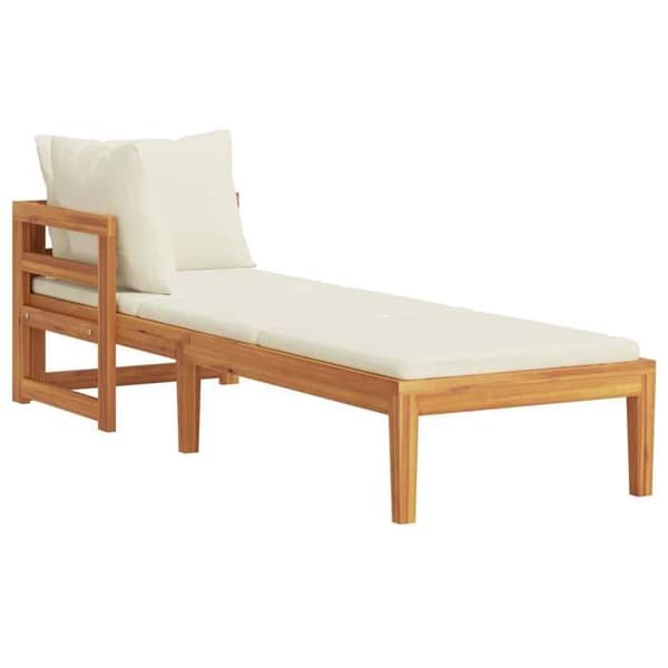 Maison Exclusive - Sengekrog med 1 armlæn Hvid creme Solid akacietræ Vit grädde