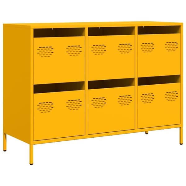 Maison Exclusive - Buffé gul senap 101,5x39x73,5 cm kallvalsat stål