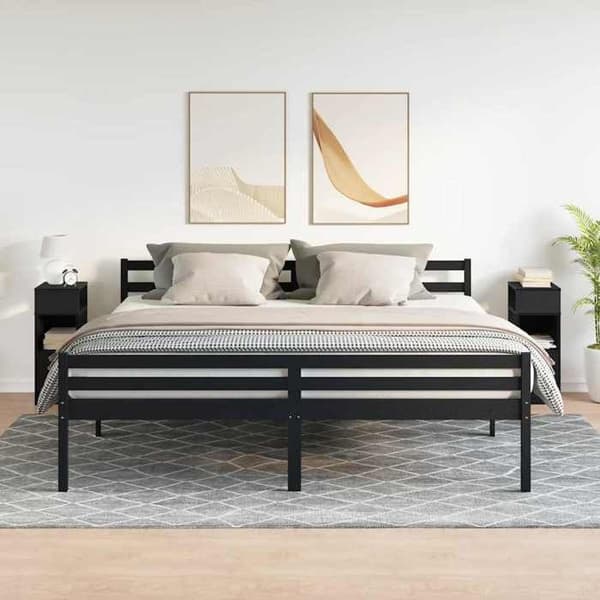 Maison Exclusive - Natborde 2 stk med skuffe sort 25x31x66 cm