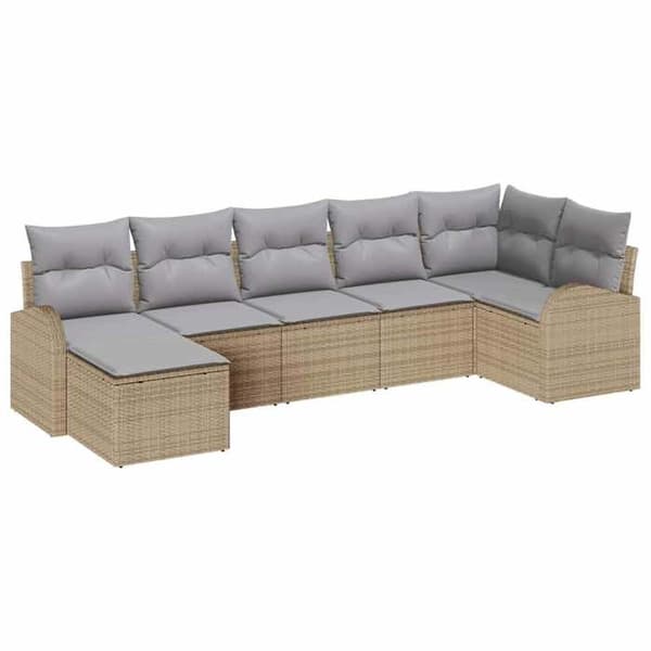 Trädgårdsmöbler - EXKLUSIVT HEM - Modulär - Beige - UV-beständig polyrotting - 7 delar beige