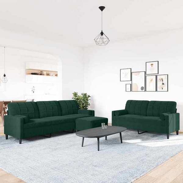 Maison Exclusive - 3 kpl:n sohvasetti tyynyjen ja samettityynyjen kanssa
