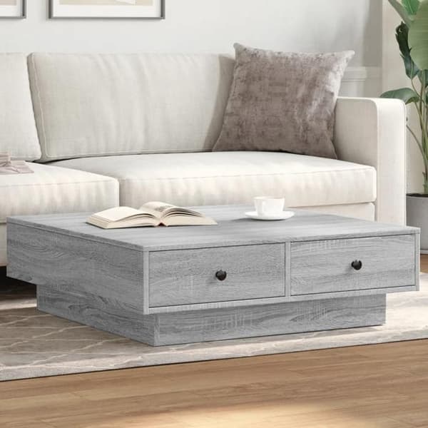 Bord - EKSKLUSIV HUS - Sonoma - Grå - 90x90x28 cm - Ingeniørtræ Grå