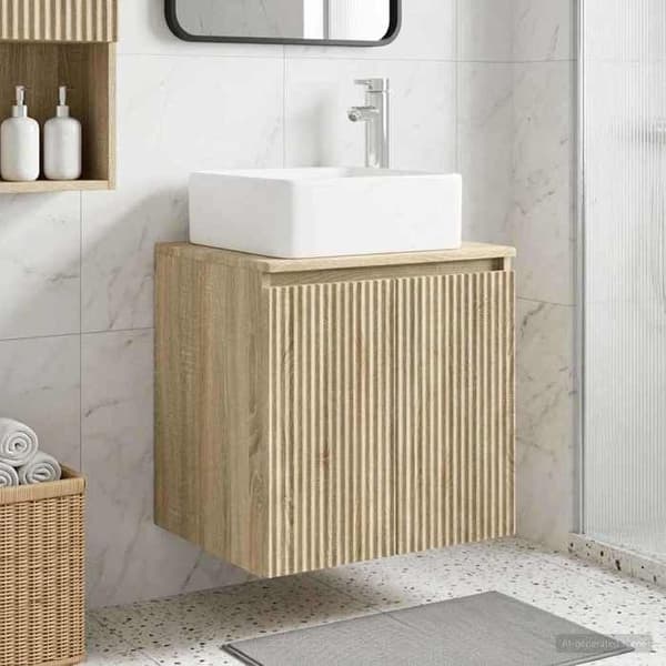 Eksklusiv Hus - Vægmonteret håndvask Vanity Egetræ Sonoma 49,5 x 41 x 63 cm