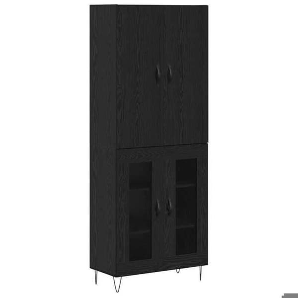 Maison Exclusive - Høj Skab 2 stk Sort Eg 69,5 x 34 x 180 cm