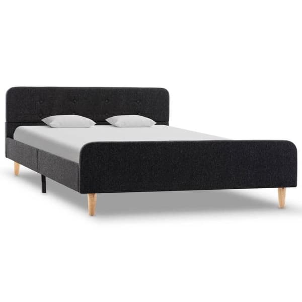Sengestel - EKSKLUSIV HUS - Jute - 120 x 200 cm - Mørkegrå - Træ/MDF & stålben Mörkgrå