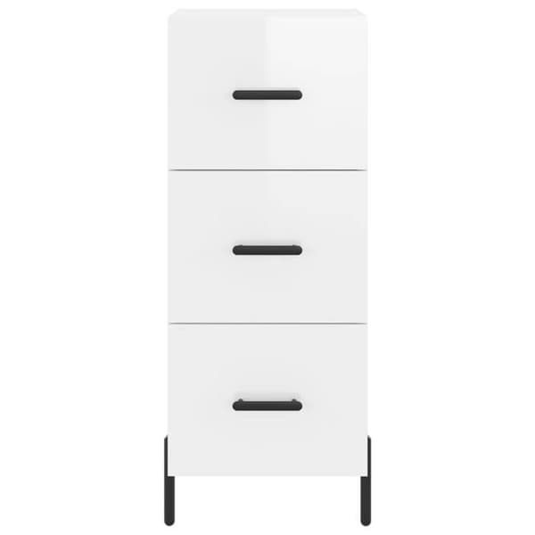 Maison Exclusive - Buffé Vit glänsande 34,5x34x90 cm Ingenjörsträ Vit