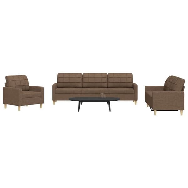 Maison Exclusive - Sæt af 3 brune stofsofaer