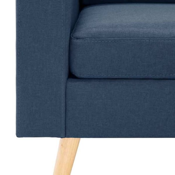 Stol - EKSKLUSIV HUS - Blå stof - 100% polyester - Massivt træ - 1 plads Blå
