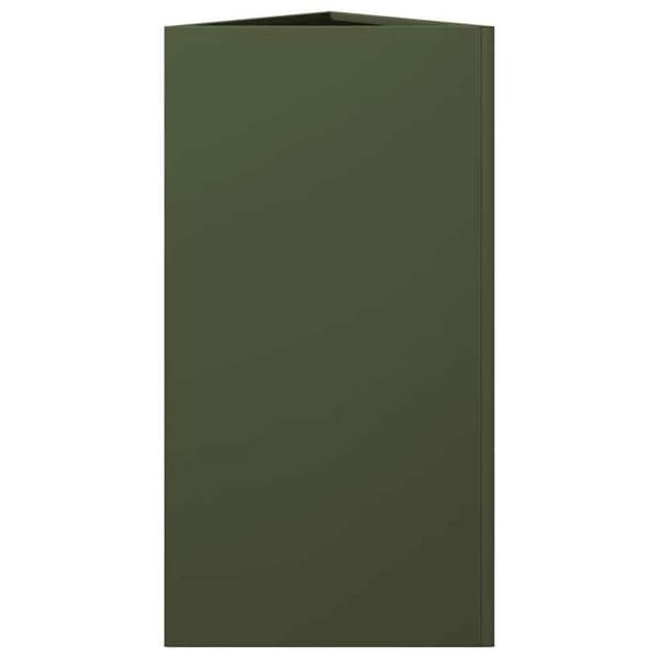 Maison Exclusive - Triangulär olivgrön kruka 40x34,5x75 cm stål