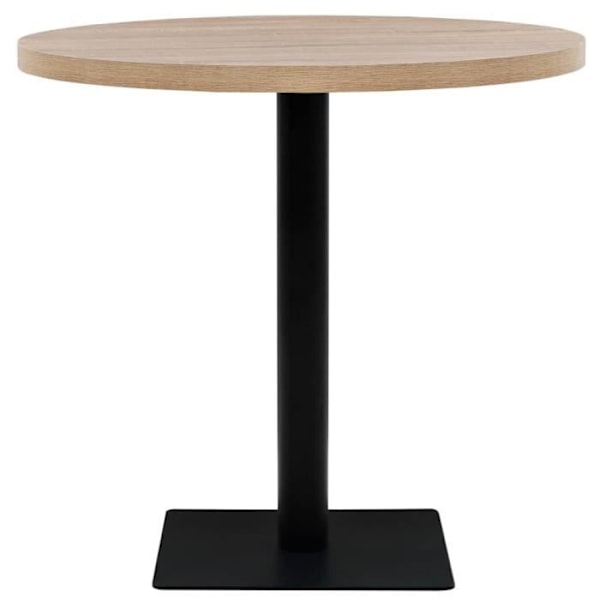 Bistrobord - MDF och stål - Runt 80 x 75 cm - Ekfärg Beige