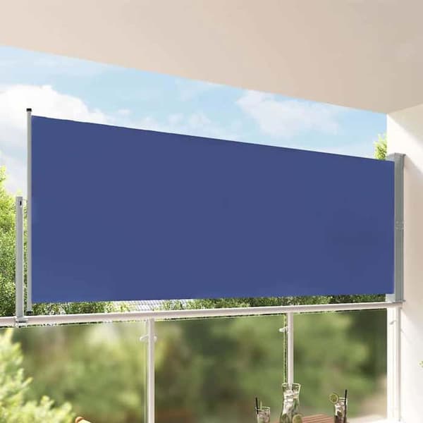 Maison Exclusive - Utdragbart sidotak för patio 140 x 300 cm Blå