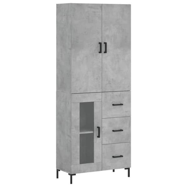 Maison Exclusive - Buffé hög Grå betong 69,5x34x180 cm Ingenjörsträ
