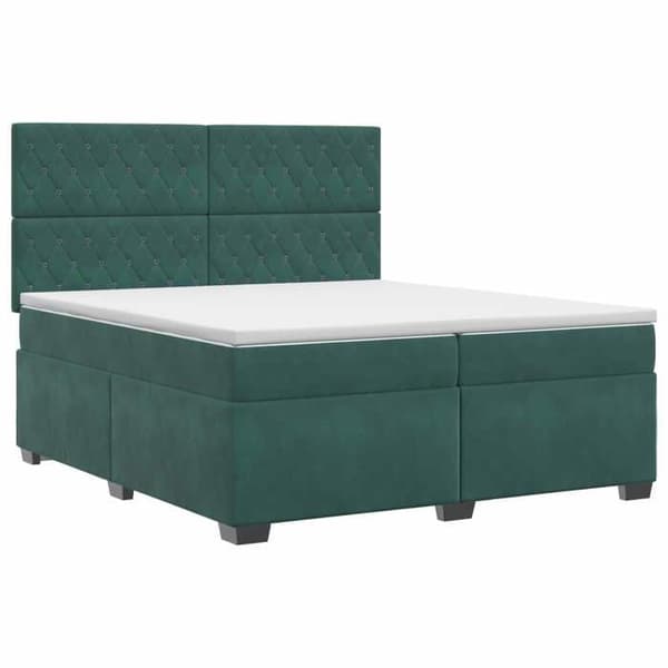 Maison Exclusive - Boxspring säng med mörkgrön madrass 200 x 200 cm Sammet Mörkgrön