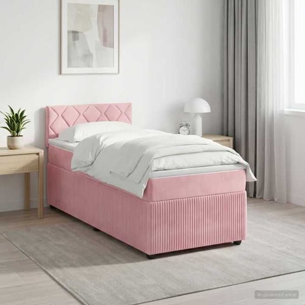 Maison Exclusive - Boxspring-sänky Rose patjalla 100 x 200 cm Sametti Ros