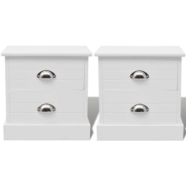 Maison Exclusive - Sängbord i fransk stil 2 st Vit Matt vit