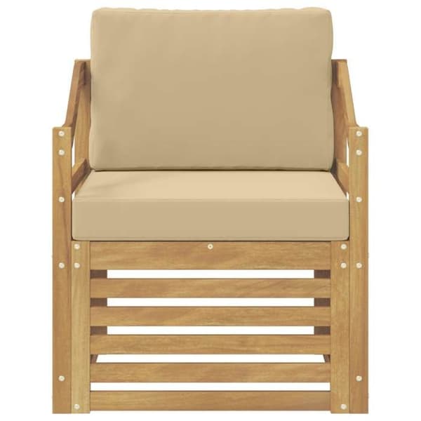 Maison Exclusive - Utomhussoffor i polyester vit och beige vit och brun