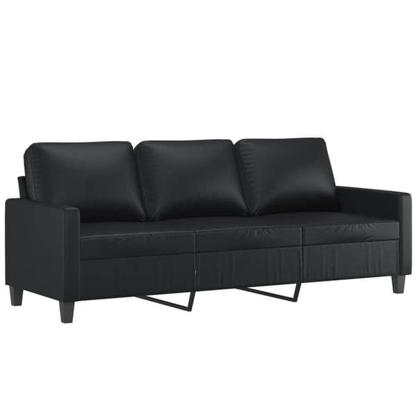 Maison Exclusive - Sæt af 4 sofaer med puder i sort kunstlæder