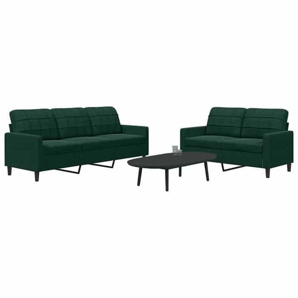Maison Exclusive - Sæt af 2 sofaer med puder Mørkegrøn Velour