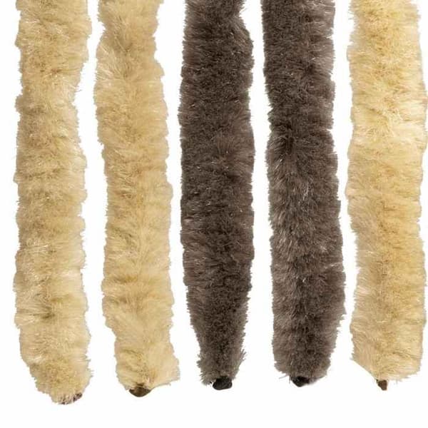 Maison Exclusive - Mørkebrun og beige insektgardin i chenille