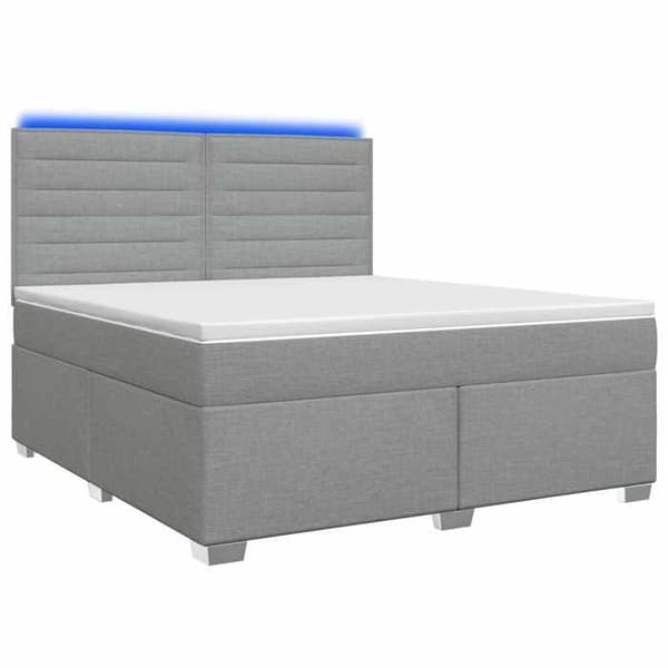 Maison Exclusive - Boxspring seng med madras Lys grå 140 x 190 cm Stof