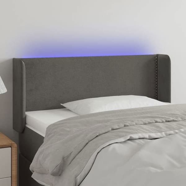 Maison Exclusive - LED-päätyharso Tummanharmaa 93x16x78/88 cm Sametti mörkgrå