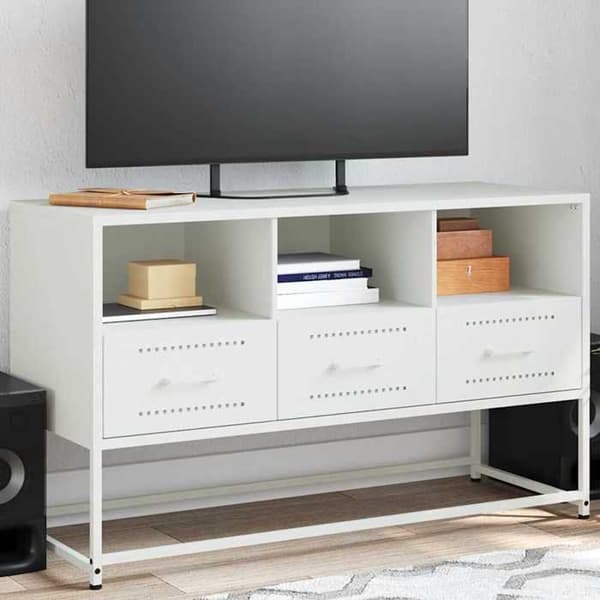 Maison Exclusive - TV-möbel vit 100,5x39x60,5 cm stål