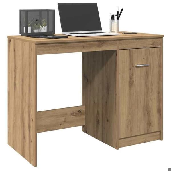 Maison Exclusive - Håndlavet egetræskontor 100x50x76 cm ingeniørtræ