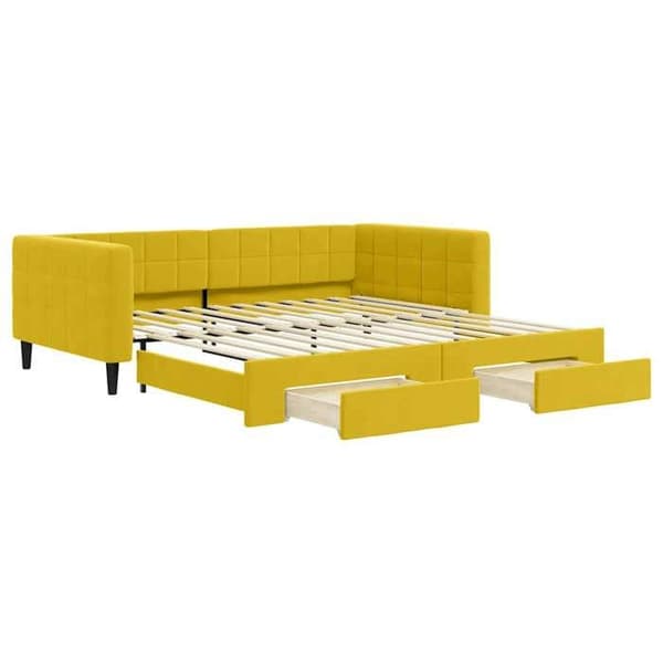 Maison Exclusive - Dagbädd med utdragssäng och lådor gul 100x200 cm sammet Gul