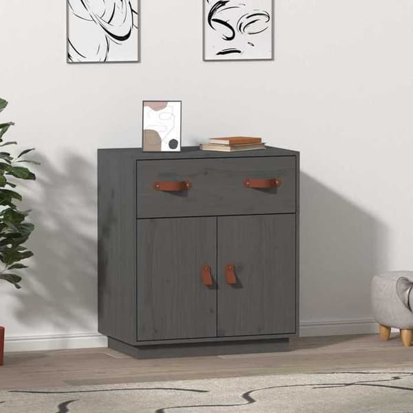 Maison Exclusive - Harmaa buffet 65,5x40x75 cm Massiivipuu mänty Grå