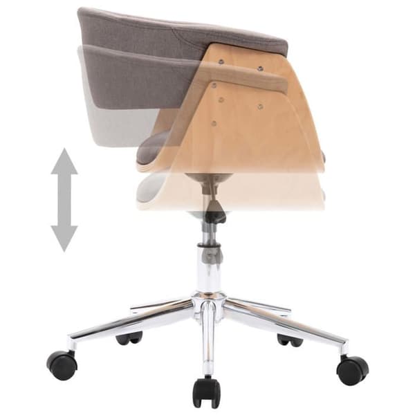 Maison Exclusive - Snurrande matstolar set om 2 taupe tyg