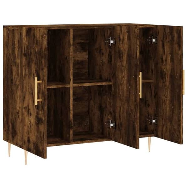 Maison Exclusive - Buffet i røgfyldt eg 90x34x80 cm ingeniørtræ