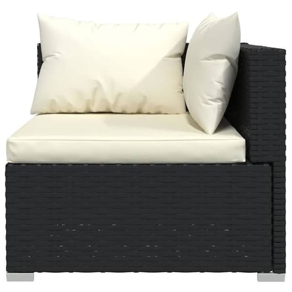 Maison Exclusive - Soffa 3 platser med kuddar Svart Flätad resin Svart