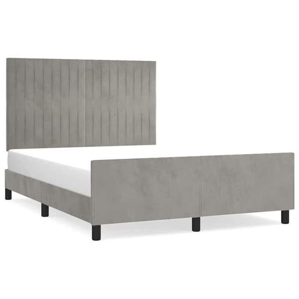 Maison Exclusive - Sengebund uden madras lys grå 140x200 cm velour