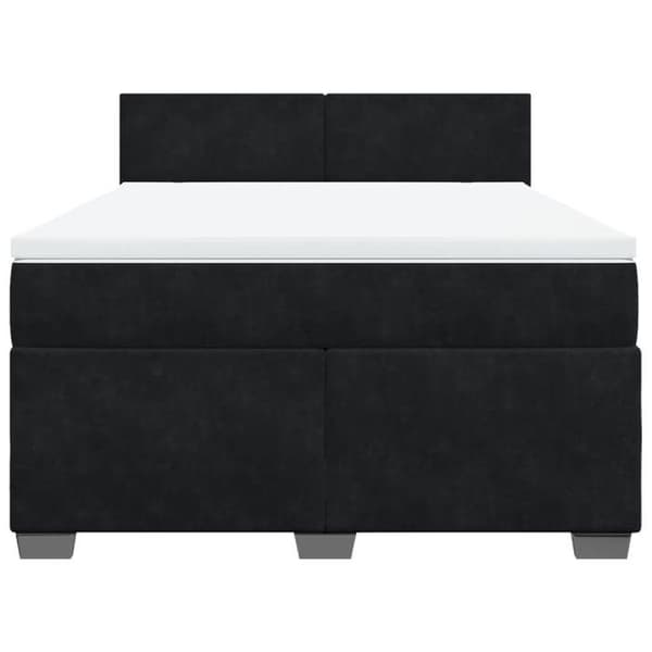 Maison Exclusive - Sängyn lattiaraami ja patja Musta 140x190 cm Sametti