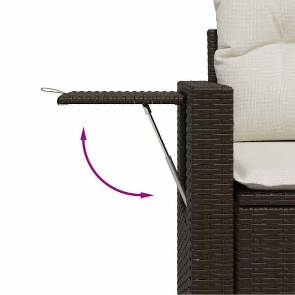 Maison Exclusive - Trädgårdsmöbler 8 delar med bruna kuddar i flätad resin