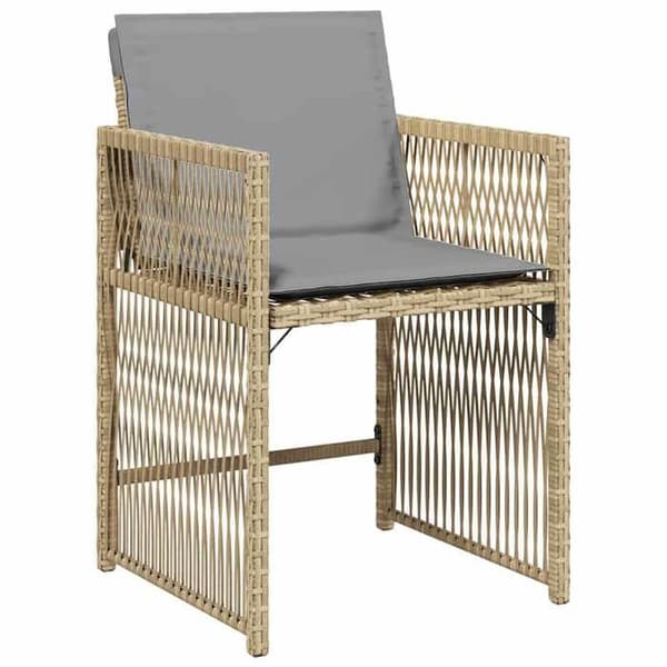 Maison Exclusive - 9 pc spisestue sæt til haven i beige polyrotin beige
