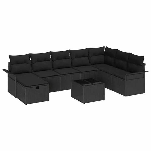 Trädgårdsmöbler - EXKLUSIVT HUS - 9 delar - Poly Rattan - Modulär - UV-beständig