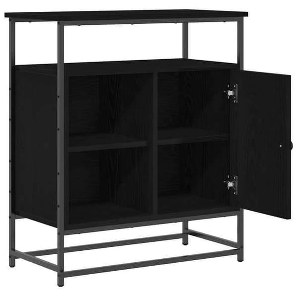 Maison Exclusive - Buffé Ek svart 69 x 35 x 80 cm Ingenjörsträ