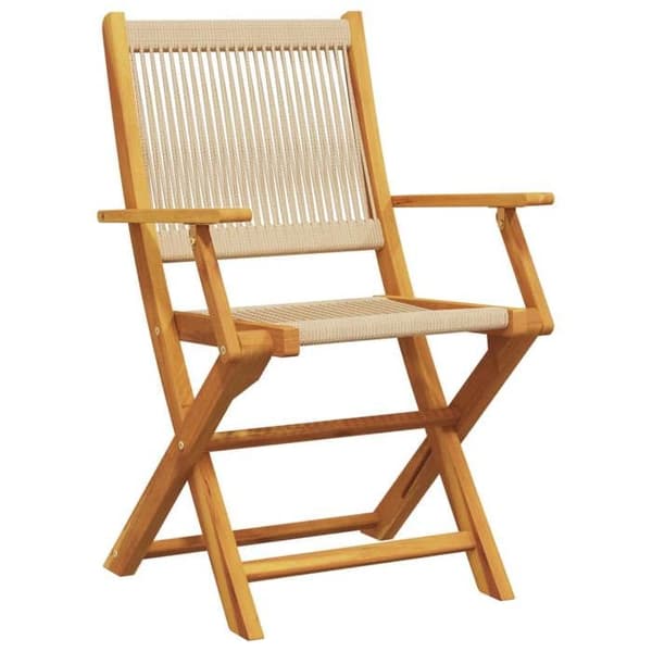 Maison Exclusive - Fällbara stolar 4 delar Beige Massivt Akaciaträ beige