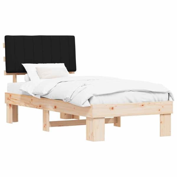 Maison Exclusive - Vuodekehys pehmustetulla päädyllä Musta 90 x 190 cm Svart