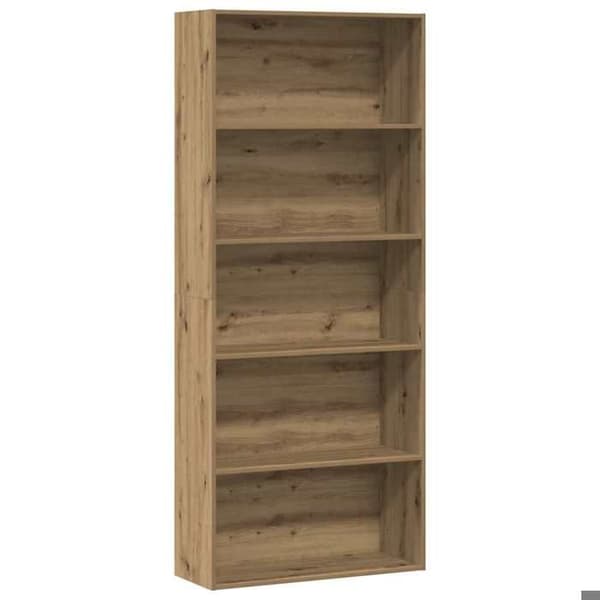 Maison Exclusive - Bibliotek i egetræ, håndlavet 80x30x189 cm, ingeniørtræ