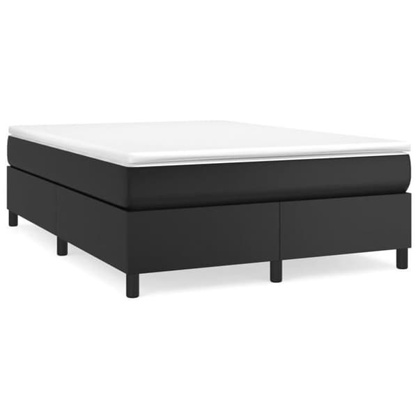 Maison Exclusive - Sengebund med sorte lameller 140x200 cm i kunstlæder