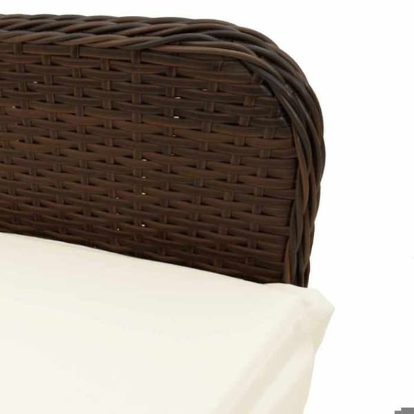 Maison Exclusive - Trädgårdsbistro-set 5 delar med bruna kuddar i polyrotting