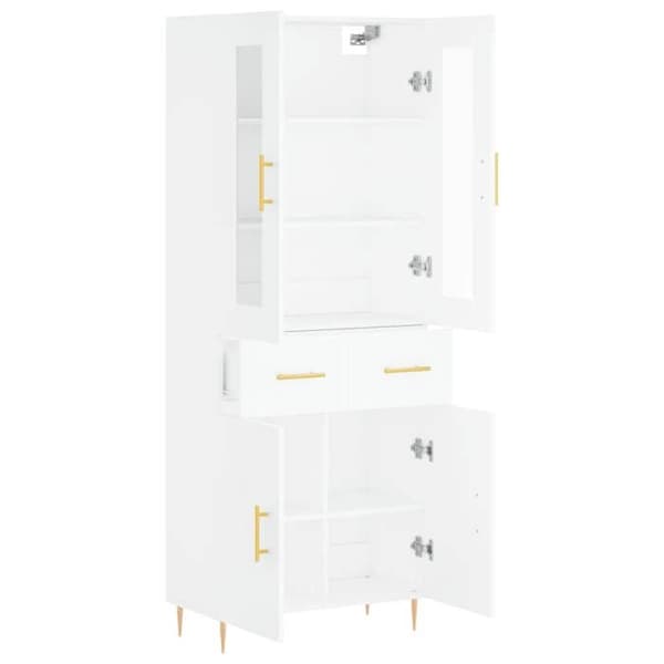 Maison Exclusive - Buffé hög Vit 69,5x34x180 cm Ingenjörsträ