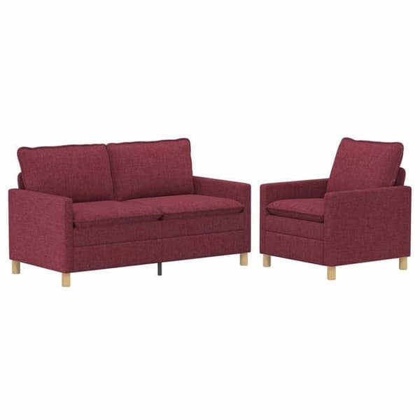 Maison Exclusive - 2-delars Soffgrupp Bordeaux Tyg