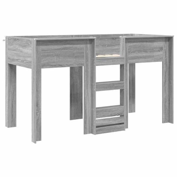 Seng i højden - EKSKLUSIV HUS - 75 x 190 cm - Grå Sonoma - 2 pladser - Ingeniørtræ Gris Sonoma