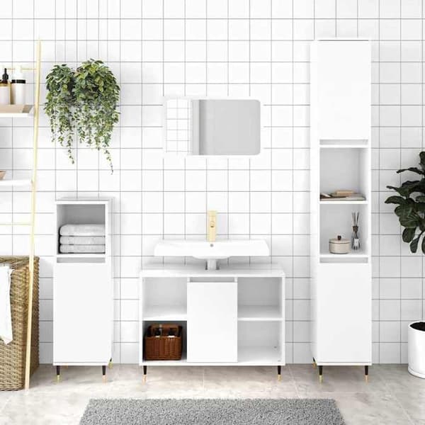Maison Exclusive - Hvid glans badeværelsesskab 80x33x60 cm