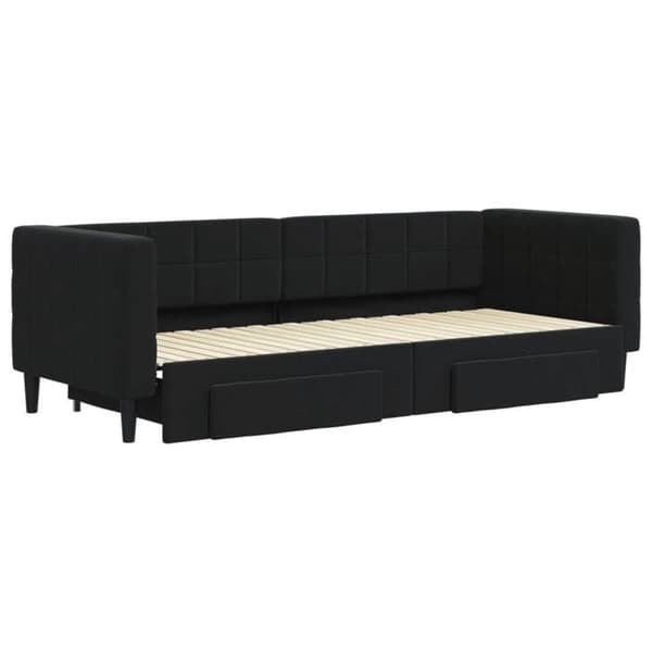 Maison Exclusive - Sovesofa med udtræk og skuffer uden madras sort 80x200 cm