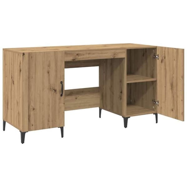 Maison Exclusive - Håndlavet egetræskontor 140 x 50 x 75 cm Ingeniørtræ Ek